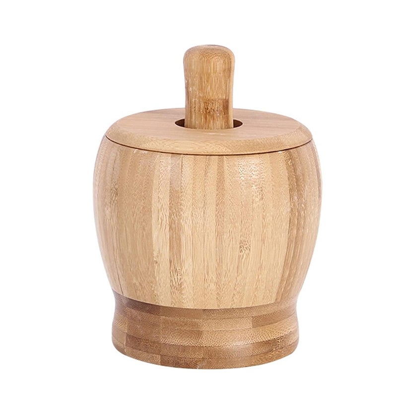 Large Mortar And Pestle Set With Lid For Grinding Garlic Spices Nuts Kitchen Tool - Image 3